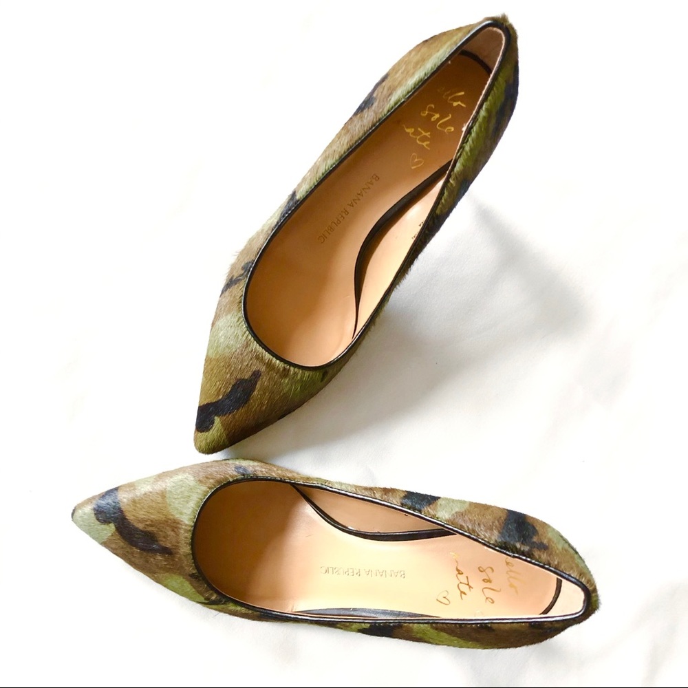 Calf hair leopard print heel pump